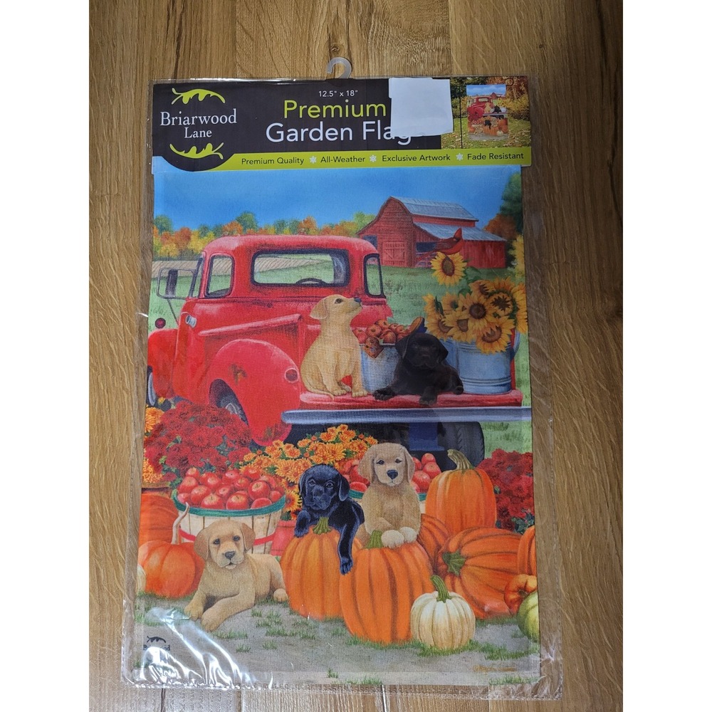 Briarwood Lane Premium Outdoor Garden Flag 12.5 X 18 Fall Autumn Truck Dogs Pups